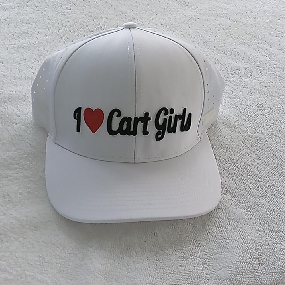 Bogey Bros White and Black Cap with Red Heart Size S/M